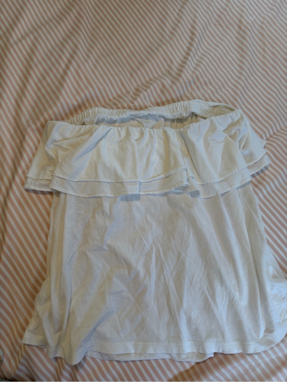White Ruffle Tub Top - Picture 2 of 3